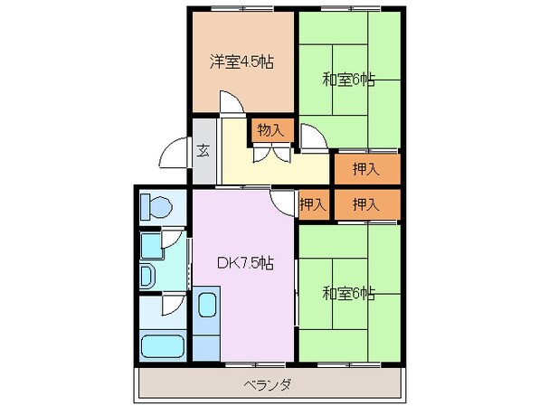 近鉄四日市駅 徒歩8分 4階の物件間取画像